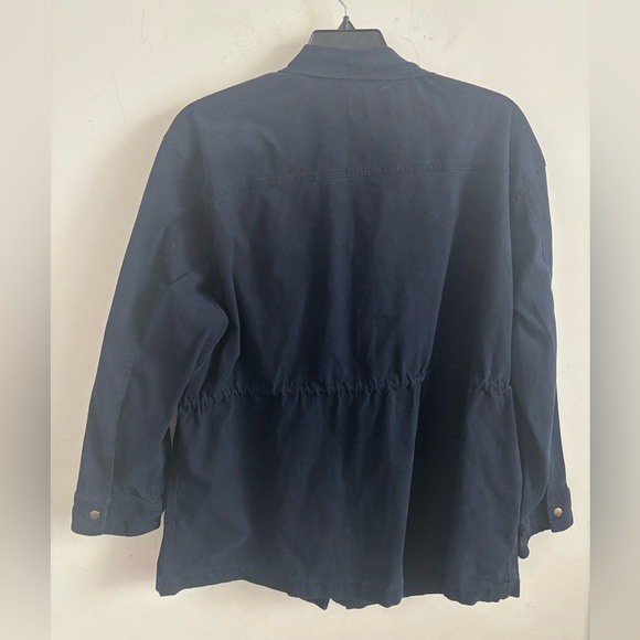 Old Navy Twill Field Jacket Womens XXL Cargo Navy Blue 100% Cotton Utility Chore - Picture 2 of 6
